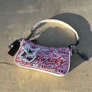 NWT Ed Hardy Pink Graphic Women's Crossbody Bag